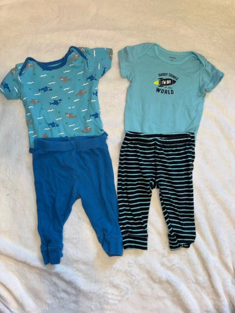 Carter's Light & Royal Blue Shark Print two-Piece Set